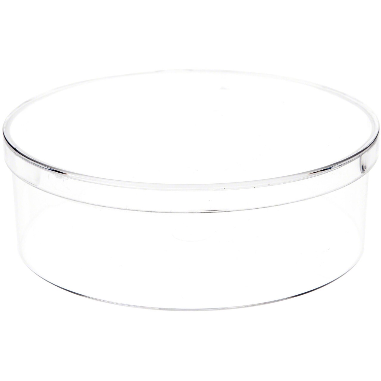 Pioneer Plastics 058C Clear Round Plastic Container, 4.375" W x 1.4375" H